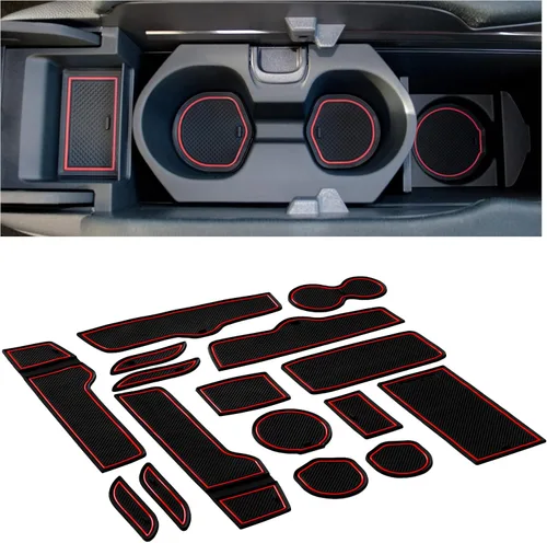 Miniatura 15 de CupHolderHero Compatible con accesorios Honda CR-V 2017-2022 – Insertos de portavasos antipolvo antideslizantes personalizados de alta calidad, Rojo