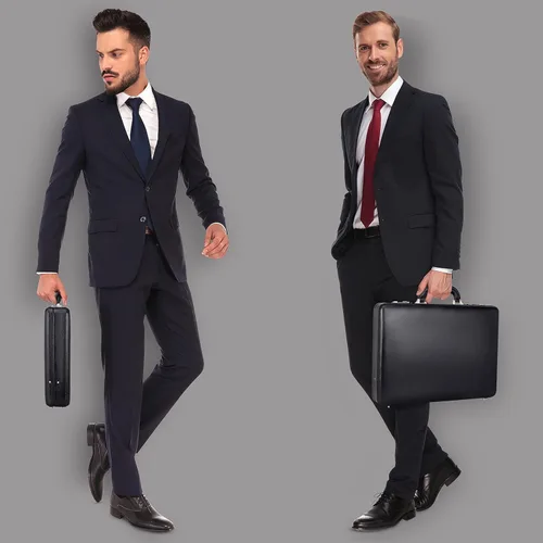 Miniatura 2 de DA LV - Maletín de cuero de grano completo para hombre, bolsa para laptop de negocios, bolsa de cuero hecha a mano importada, adjunta, regalos