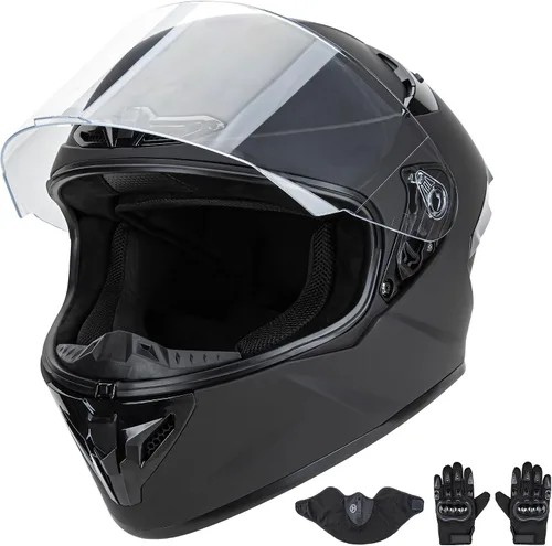 Cartman Full Face Motorcycle Helmet, Comfortable Motocross Off Road Street Bike Helmet Unisex Adult DOT Approved, Lightweight, Aerodynamic, Matte