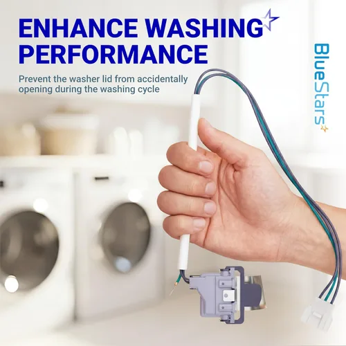 Miniatura 3 de BlueStars Interruptor de tapa de lavadora ultraduradero 3949238 - Compatible con lavadoras Whirlpool y Kenmore - Durabilidad mejorada con escudo