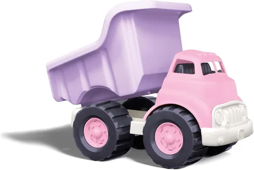 Miniatura 4 de Green Toys Camión volquete en color rosa, sin BPA, juguetes de juego sin ftalatos para mejorar la motricidad gruesa, habilidades motoras finas.