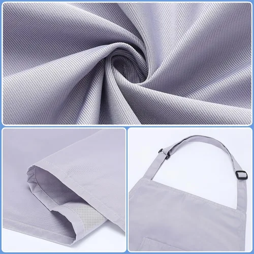 Miniatura 4 de Noverlife Hair Stylist Apron with 4 Pockets, Hair Resistant 34 Inch Long Hairdresser Aprons w/Adjustable Strap for Salon Delantal de peinado gris