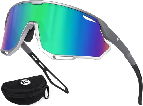 Miniatura 18 de BIRCEN Gafas de sol deportivas de béisbol para hombre: TR90 gafas de ciclismo ligeras envolventes para correr al aire libre MTB Bike