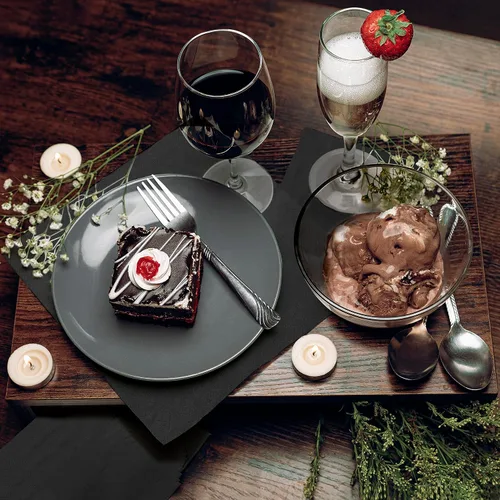 Miniatura 6 de Paquete de 500 servilletas de cóctel de papel – Servilletas de 3 capas negras de calidad – Servilletas de restaurante, evento y bar – Servilletas