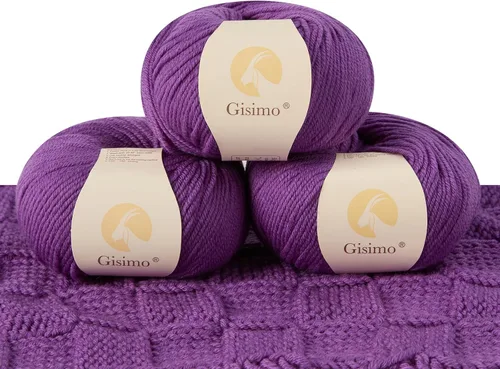 Miniatura 37 de 100% lana merino para tejer y ganchillo, hilo lujoso y suave de 6 cabos para tejer y crochet a mano, 1.76 oz/50 g, 127 yardas/116 metros