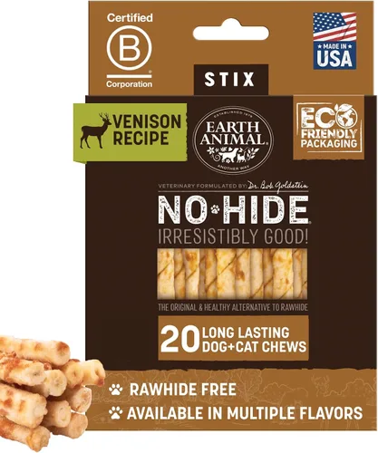 Miniatura 11 de Earth Animal No Hide Stix - Palitos masticables de larga duración sin piel para perros pequeños, libres de cuero, sabor a carne de res - 30