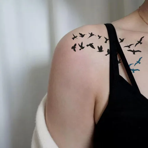 Miniatura 4 de 2 hojas de tatuajes temporales pequeños pequeños para mujeres y hombres, manos, cuello, muñeca, lindas calcomanías de tatuaje de dibujos animados