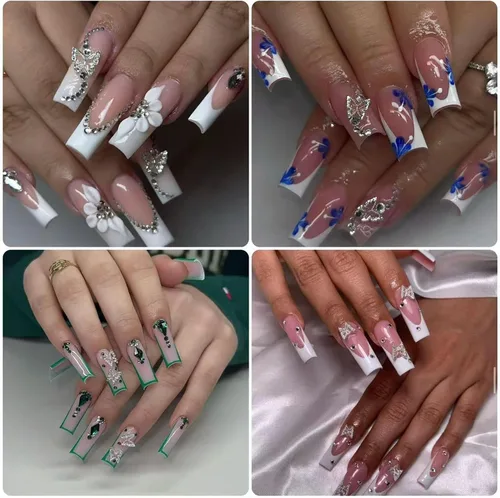 Miniatura 6 de Juego de 115 dijes de uñas con lazo de mariposa 3D, joyería de diamantes de imitación de metal, accesorios de aleación brillante Y2K para diseño