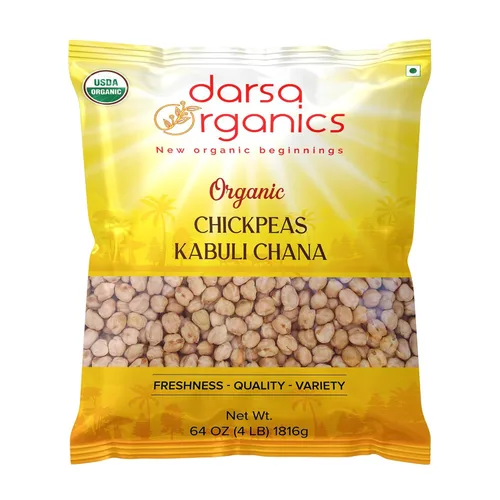 Miniatura 9 de Darsa Organics Garbanzo Frijoles Garbanzos 2 libras, garbanzos secos certificados orgánicos por USDA para hummus y curry, Kabuli Chana Dal, vegano