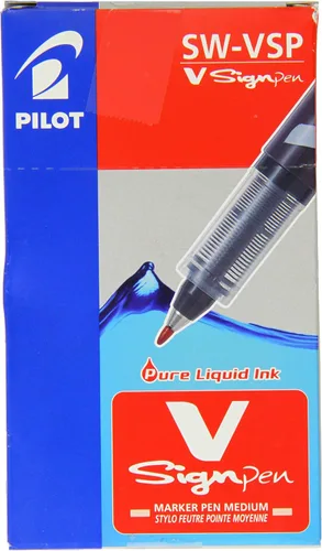 Miniatura 5 de Pilot V Sign - Bolígrafo de tinta líquida con punta de 5/64 pulgadas, color negro, caja con 12