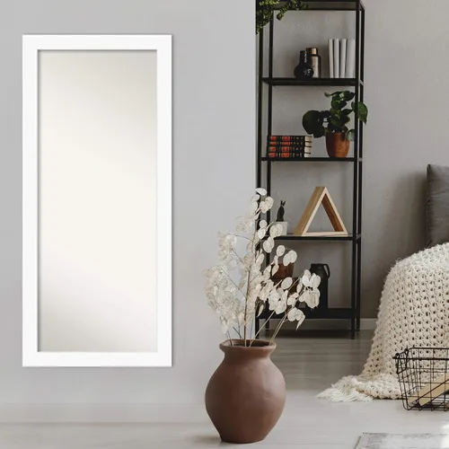 Miniatura 5 de Amanti Art Espejo blanco de longitud completa, 66 x 30 pulgadas, para gabinete, color blanco, espejo de pared de cuerpo entero para vestirse, marco