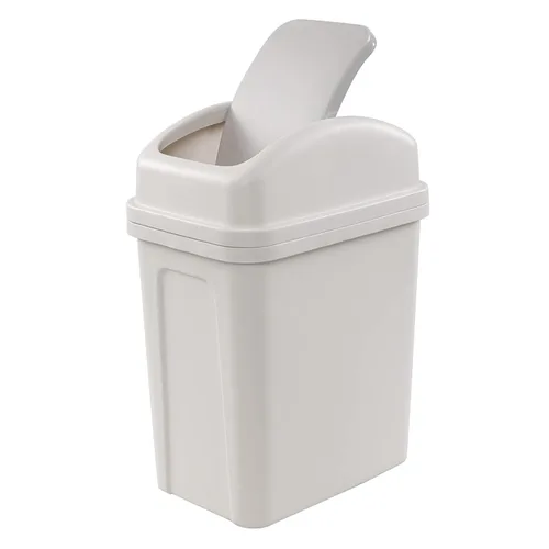 Miniatura 8 de Bote de basura pequeño de 1.8 galones con tapa giratoria, cubo de basura de plástico con tapa abatible, color rosa