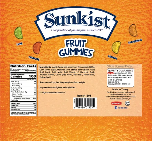 Miniatura 2 de Sunkist® Gomitas de frutas - Cítricos agrios: bolsa de 28 onzas