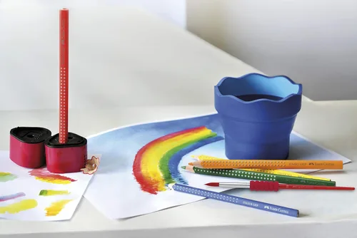 Miniatura 7 de Faber-Castell Juego de pinceles de pintura de agarre suave, pinceles de pintura para niños, 4 pinceles surtidos para acuarela y pintura al temple