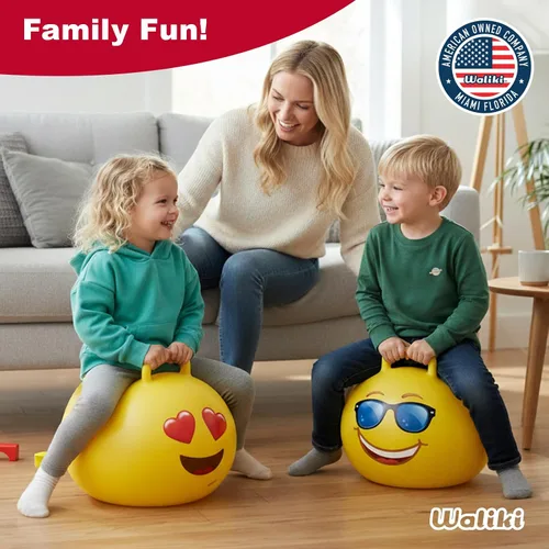 Miniatura 3 de Waliki Emoji 3 Pelota de Ejercicio y Fitness, 18"/45cm, Tamaño Perfecto para Niños de 3 a 6 Años, Fácil de Inflar, Probada en Seguridad