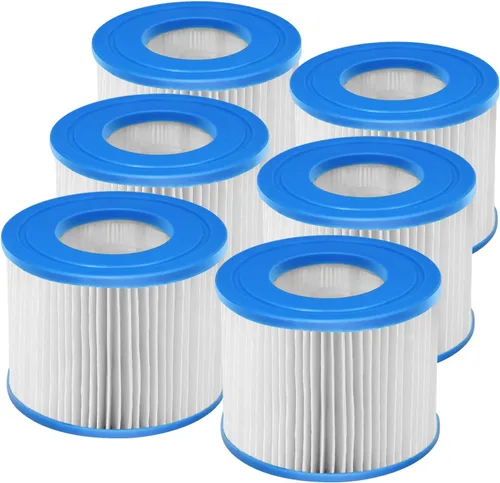 Goplus Paquete de 6 cartuchos de repuesto para filtro de piscina, bomba de filtro de spa tipo VI compatible con la mayoría de piscinas de masaje,