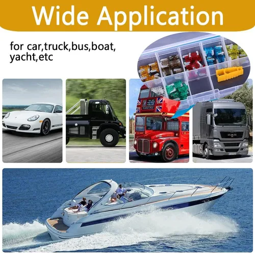 Miniatura 6 de Kit surtido de fusibles estándar de 70 piezas, 5A, 7.5A, 10A, 15A, 20A, 25A, 30A, mini fusibles de inserción coloridos para automóvil, barco
