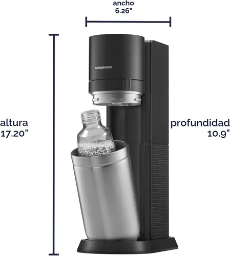 Miniatura 3 de SodaStream E-Duo - Máquina de agua con gas (negro) con 60 litros de CO2, 1 botella de carbonatación sin BPA y (1) botella de vidrio de 1 litro