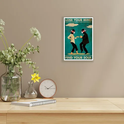 Miniatura 7 de Pósteres vintage de música y baile de película con texto en inglés "Lose Your Mind Find Your Soul", arte de pared con citas inspiradoras Multi 03