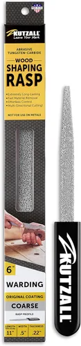 Kutzall Escofina de mano original de 6 pulgadas, gruesa, raspadora de madera utilizada para carpintería y modelado, con mango ergonómico de agarre