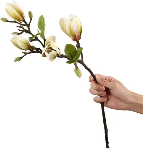 Flor sintética realista de orquídea falsa sin mantenimiento, planta decorativa de árbol de flores de magnolia artificial, decoración del hogar,