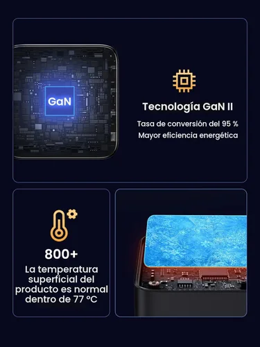 Miniatura 9 de UGREEN Nexode Cargador USB C GaN de 100W, Adaptador de Corriente Rápido Compacto Plegable de 4 Puertos para Cargador de Laptop para MacBook Pro/Air