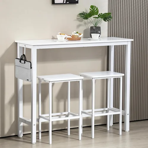 Miniatura 8 de Finnhomy Juego de mesa de bar, mesa de pub de 39.3 pulgadas, mesa rectangular de altura de barra, mesa de bar con taburetes, juego de mesa de cocina