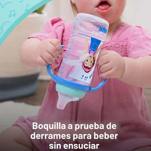 Miniatura 5 de NUK Taza de Aprendizaje, Ms. Rachel, 10 oz, 8+ Meses, Paquete de 2 – Boquilla Suave, Asas de Fácil Agarre, Sin BPA, Taza Sippy de Transición a Sra.