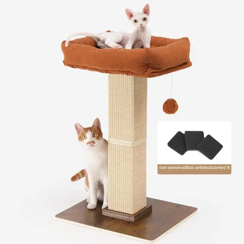 Miniatura 9 de FUKUMARU Poste de Rascado para Gatos, Postes Altos de Estilo Retro con Percha para Gatos de Interior Adultos, Torre de Rascado para Gatos Grandes