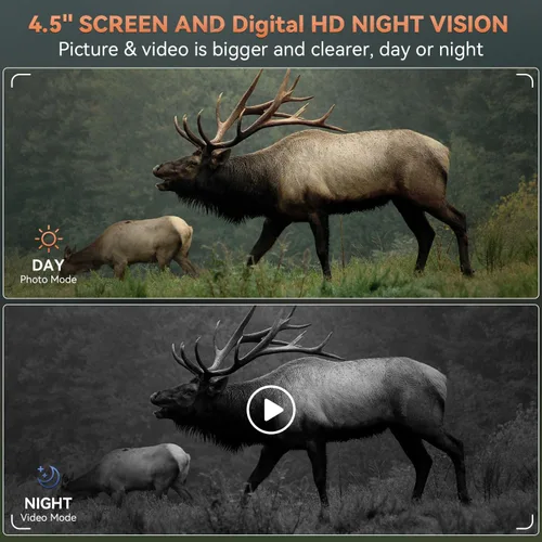 Miniatura 4 de Gafas de visión nocturna, prismáticos de visión nocturna a color 4K para adultos con pantalla HD de 4.5 pulgadas, zoom digital 8X e infrarrojo de 7