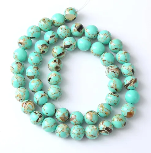 Miniatura 27 de 4MM 86 piezas cuentas sueltas de calcedonia azul aguamarina para hacer joyas, pulseras, collares Aguamarina azul