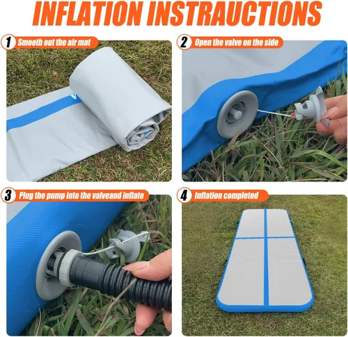 Miniatura 4 de SUDOO Gymnastics Air Mat 10ft/13ft/16ft Inflatable Air Tumble Track Mat 4" Thick Tumbling Mat With Pump or No Pump for Training Tumble Yoga