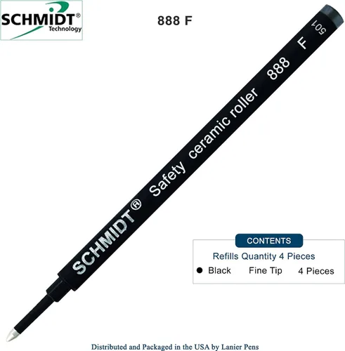 Miniatura 3 de Paquete de 4 - Schmidt 888 - Recambio para rotulador de punta redonda, color negro