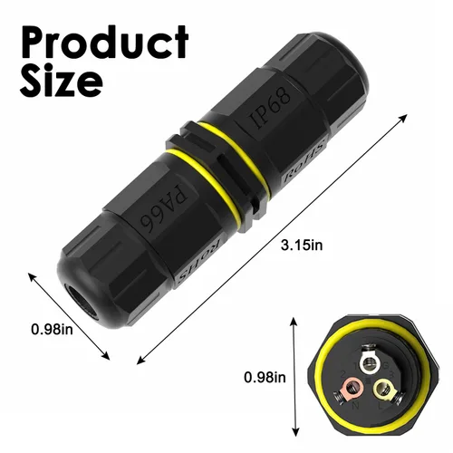Miniatura 4 de Conector de cable eléctrico impermeable para caja de conexiones IP68, M16 para cables de 2 o 3 pines para rango de cable de 0.138-0.394 in