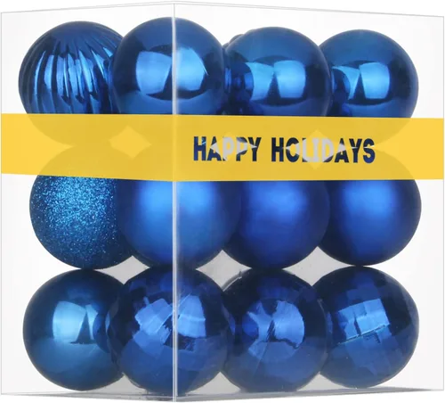 Miniatura 15 de Bolas de Navidad Grandes de 3.2" en Azul Bebé - Adornos para Árbol de Navidad, Bolas Colgantes Inastillables para Cumpleaños, Halloween, Boda