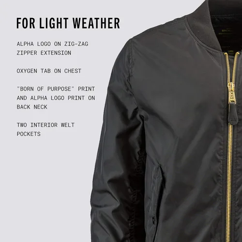 Miniatura 6 de Alpha Industries MA-1 Skymaster Chamarra de aviador impermeable para hombre.