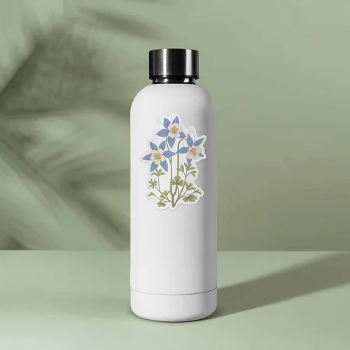 Miniatura 2 de Colorado Blue Columbine - Pegatina de flores para botella de agua Hydroflask para madres de plantas o amantes de la naturaleza