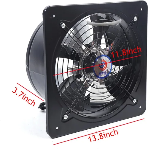 Miniatura 2 de DouSeiAi Extractor de 11.8 pulgadas, extractor de alta velocidad de bajo ruido de 110 V/125 W, ventilador de ventilación de 2800 r/minuto