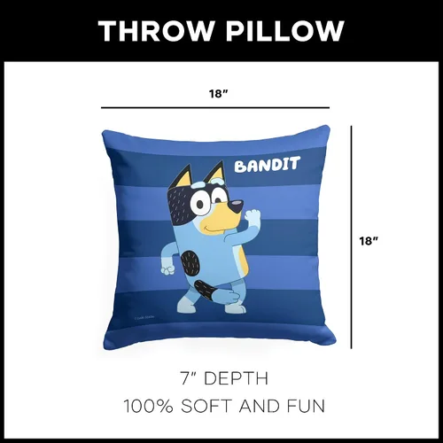 Miniatura 5 de Northwest Almohada Bluey, 18" x 18", Roll Call Bandit