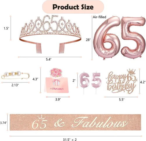 Miniatura 139 de Decoraciones de cumpleaños de 30 años para ella, banda y corona de cumpleaños de 30 años, adorno para pastel de cumpleaños y velas, tarjeta
