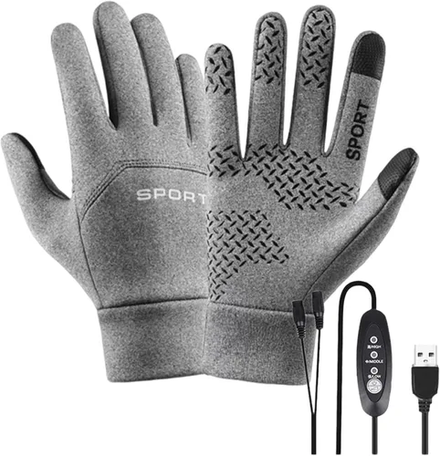 Miniatura 9 de Guantes eléctricos Ropa de mano con calefacción USB, interior de forro polar impermeable a prueba de viento Ciclismo al aire libre, deportes