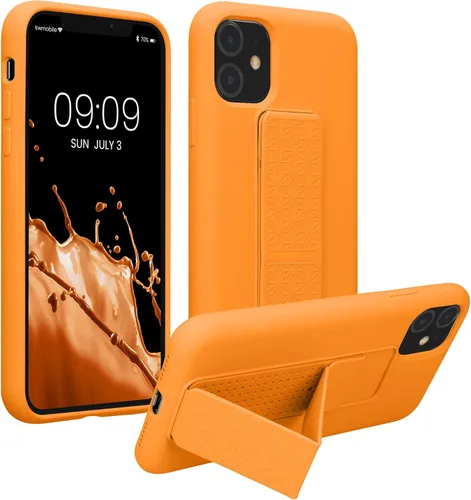 Miniatura 19 de kwmobile Funda compatible con Apple iPhone 11 - Funda con correa de mano y revestimiento de silicona TPU suave - Arándano Azul (Arándano)