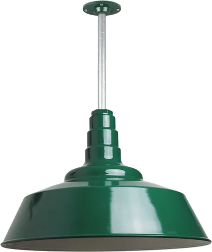 Miniatura 71 de Steel Lighting Co. Manhattan Warehouse Light Lámpara colgante montada en el techo Cúpula de 20 pulgadas Montaje al ras Luz de granero