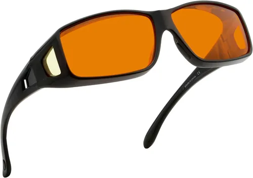 Miniatura 17 de BLUELESS Se ajustan sobre lentes de bloqueo azul con lentes teñidos de naranja, color negro 06-negro-100% bloqueo de luz azul