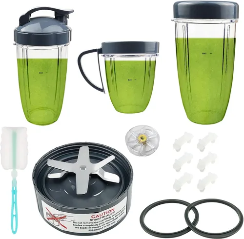 Miniatura 8 de 7 piezas de repuesto de cuchilla mezcladora extractor cruz cuchilla compatible con Nutribullet 600W y Pro 900W 7 piezas (1 hoja extractora)