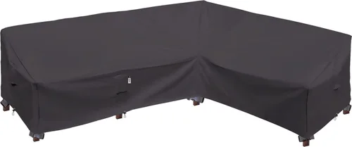 Miniatura 40 de Funda de Sofá Seccional de Servicio Pesado para Exteriores, Fundas Impermeables 600D para Sofá Seccional de Patio, Funda para Muebles de Jardín