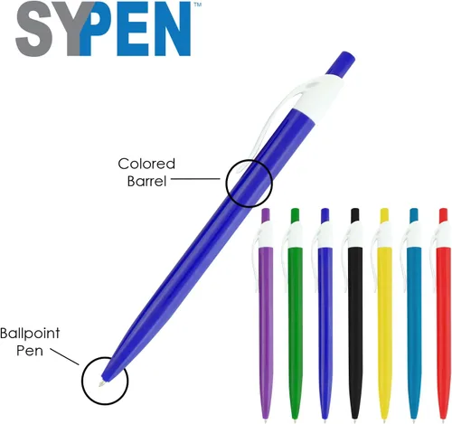 Miniatura 2 de SyPen Bolígrafos personalizados con tu logotipo o texto personalizado, paquete de 500 unidades a granel para negocios, fiestas y eventos, bolígrafos