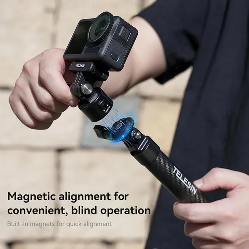 Miniatura 5 de TELESIN Base de adaptador de montaje para accesorios GoPro, montaje magnético de trípode de cámara de liberación rápida para DJI Action Osmo 3/4/5
