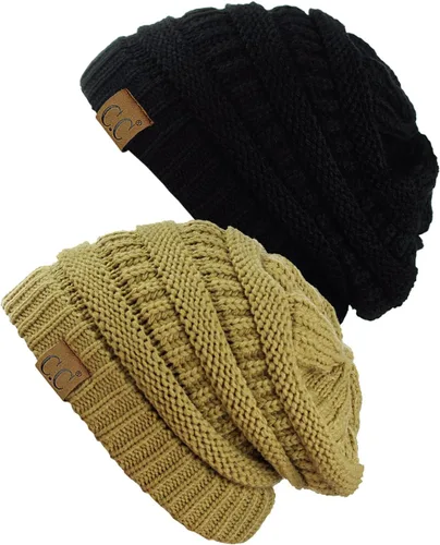 Miniatura 30 de Gorro a la moda de tejido suave abultado, cálido y elástico de C.C