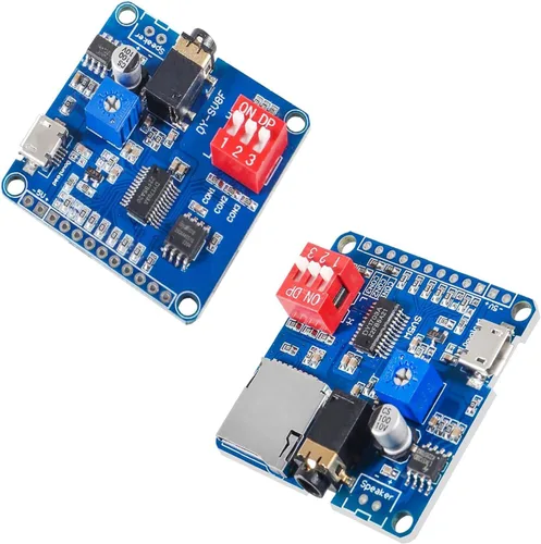 Miniatura 8 de 2 unids placa de módulo de reproducción de voz reproductor de MP3 Módulo de voz de música, 5W 64MBit Flash Serial Control SD/TF Tarjeta IO